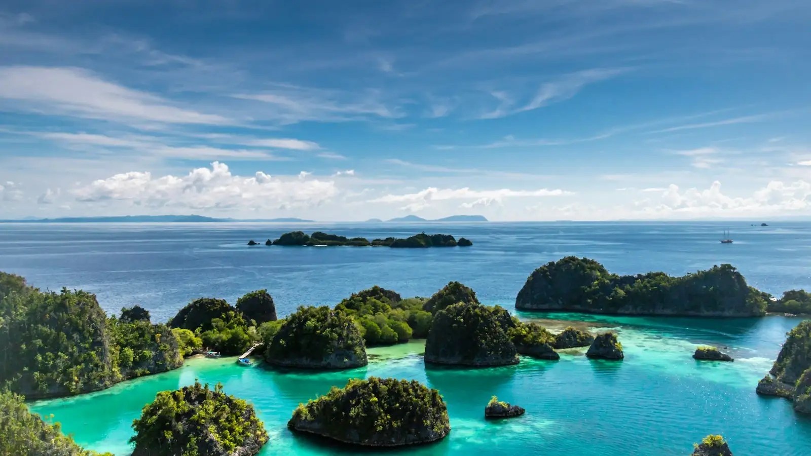 Luxury phinisi yacht cruising Komodo National Park near Labuan Bajo, Flores